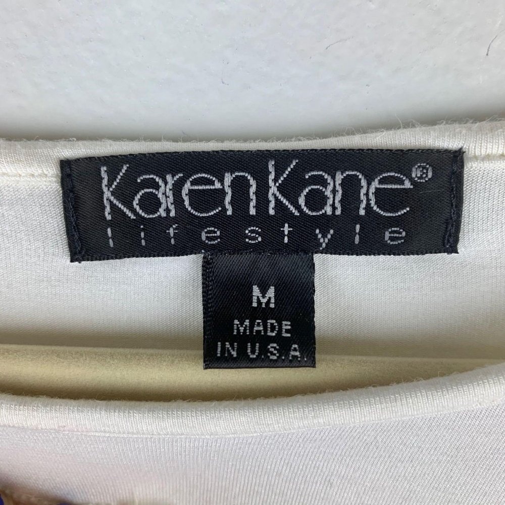 KAREN KANE Off White Lace‎ Detail Tee Sz M - Picture 3 of 6